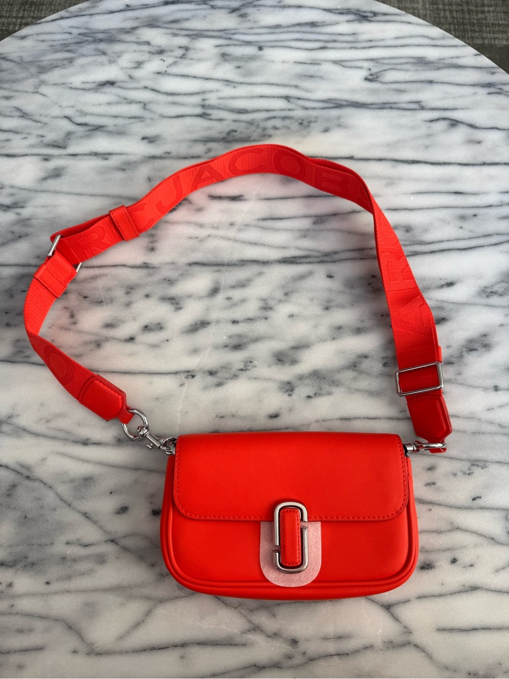 NWT- Marc Jacobs Small Crossbody Bag in Electric Orange with Logo Strap